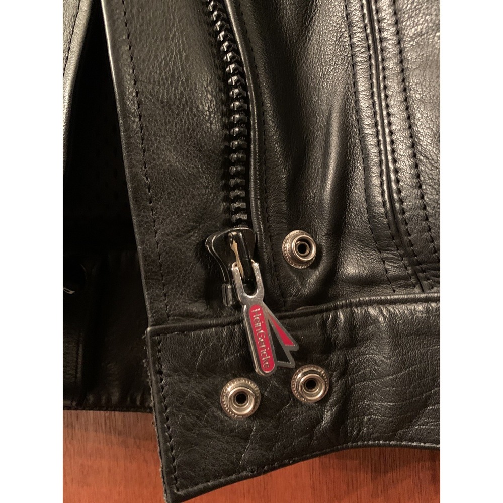 VINTAGE HEIN GRICKE BIKER LEATHER JACKET HARLEY DAVIDSON SIZE 40W - Picture 5 of 12